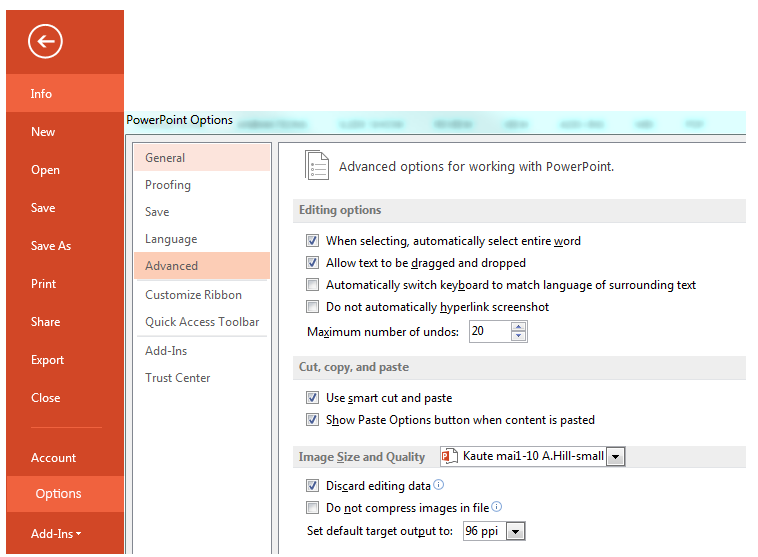 Electronic Assignment Submission Reducing PowerPoint file sizes